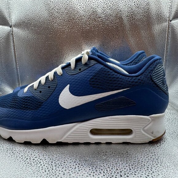 Size 11.5 Nike Air Max 90 Ultra Essential Mens Blue Running Sneakers 819474-402 - Picture 7 of 11
